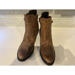 Durango Women's Side Zip Motorcycle Ankle Boots RD860 Brown/Tan Size 7.5 M